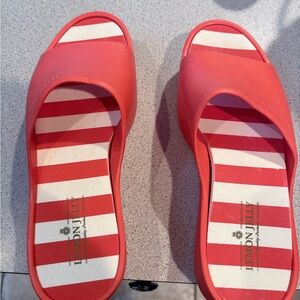 Lemon Jelly Coral Red Slide Sandals